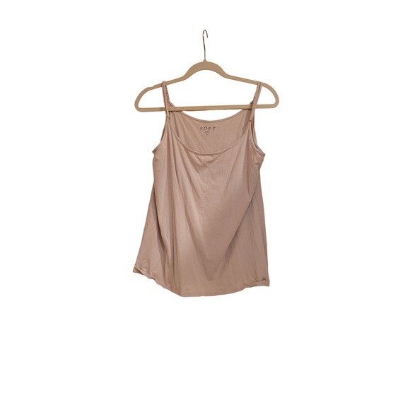 LOFT Tops - LOFT Womens Pink Cotton Blend Adjustable Strap Cami Tank Top XL